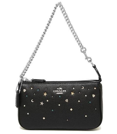 Coach F23595 Large Wristlet 19 With Stardust Studs In Pebble Leather  Silver/Black | Lazada