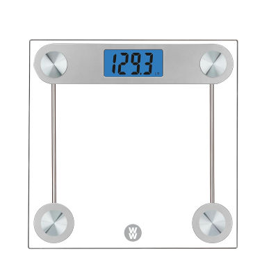Weight Watchers Scales by Conair Bathroom Scale for Body Weight, Digital Scale, Glass Body Scale Measures Weight Up to 400 Lbs. in Clear Clear Glass