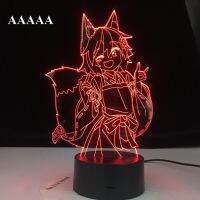 ❡♨ Senko San Figure The Helpful Fox 3d Lamp Nightlight Colors Changing Usb Battery Night Light for Girls Bedroom Decor Light