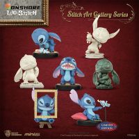 8cm Disney Stitch Art Museum Series Blind Box Mystery Lucjy Box Cute Kawaii Pvc Statue Stitch Figurine Model Collection Toy Gift