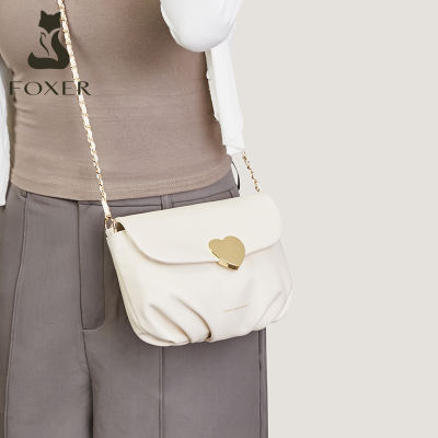 กระเป๋าออกแบบแฟขั่นกระเป๋าเอกสารมีโซ่ขนาดกลางกระเป๋าสะพายไหล่ขนสุนัขจิ้งจอกกระเป๋าสะพายสำหรับผู้หญิง