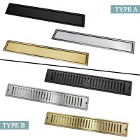 【cw】hotx Shower Drain Floor Insert 304 Linear Drainage Channel Gold