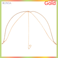 RUASA โซ่คาดศีรษะสไตล์โบฮีเมียนหลายชั้นทำจากโลหะเครื่องประดับผมทรงผมงานแต่งงาน