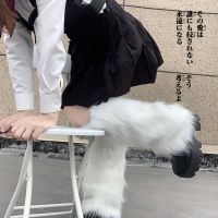 【CW】 Furry Leg WarmersGothFaux Fur Leg Warmers Boot Covers LadyJk Knee length Hipster Warm Socks Slouch Fashion