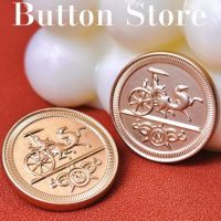 5pc/10pc Embossed Carriage Sewing Metal Buttons For Clothes Scrapbooking Retro Metal Button for Fur Coat Tweed Flower Decorative