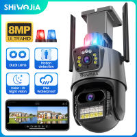 Shiwojia 8MP 4พัน WiFi กล้อง IP เลนส์คู่การรักษาความปลอดภัยกลางแจ้งกล้อง PTZ Ai ติดตามอัตโนมัติกล้องวงจรปิดกล้อง P2P เฝ้าระวังวิดีโอ csee