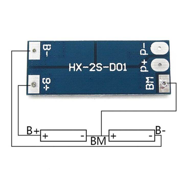 djrgs-li-ion-bms-8a-lipo-ลิเธียมเซลล์7-4v-8-4v-2s-แผ่นป้องกันปกป้องแบตเตอรี่-bms-pcb