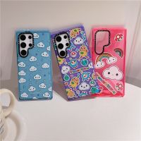 เคสโทรศัพท์ Samsung Galaxy S23อัลตร้า S22อัลตร้า,เคสกันกระแทก TPU นิ่มความคิดสร้างสรรค์ INS ลายเมฆสีรุ้ง