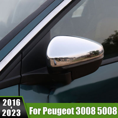 ชิ้นส่วนรถยนต์สำหรับ Peugeot 3008 5008 GT Hybrid 2016 2017 2018 2019 2020 2021 2022 2023 ABS กรอบผ้าคลุมกระจกมองหลังรถยนต์สติกเกอร์87Tixgportz
