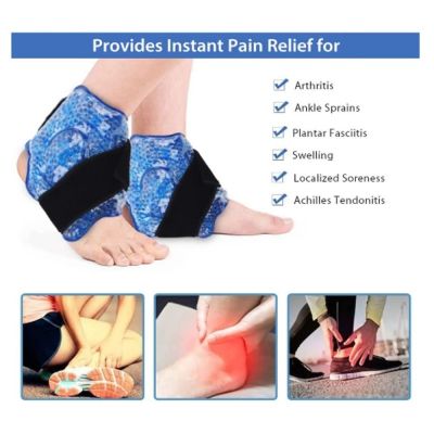 tdfj Ankle Brace Pack Hot Cold Gel Bead Reusable Foot Cooling Aid Sport Injury Pain Support