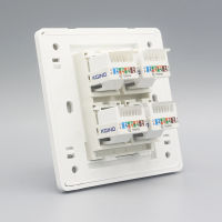 [Auto Stuffs] 86ประเภทสี่พอร์ต RJ45 Cat5e เครือข่าย LAN PANEL SOCKET Keystone faceplate