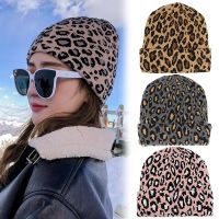 [Rear Waves]แฟชั่น Bonnet ฤดูหนาวเสือดาวพิมพ์หมวกถักสำหรับหมวกผู้หญิงผู้ชาย Beanie Chapeau Casquette Femme หมวก Bonnet Beanies หมวก Hip Hop