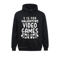 V Is For Video Games Funny Valentines Day Gamer Boy Men Gift Sweatshirts Fall Fashionable Hoodies Prevalent Sportswears Men Size Xxs-4Xl