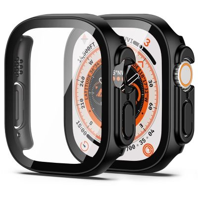 Glass case For Apple Watch Ultra 49mm strap smartwatch PC Bumper Screen Protector Tempered Cover iwatch series Protective Cover