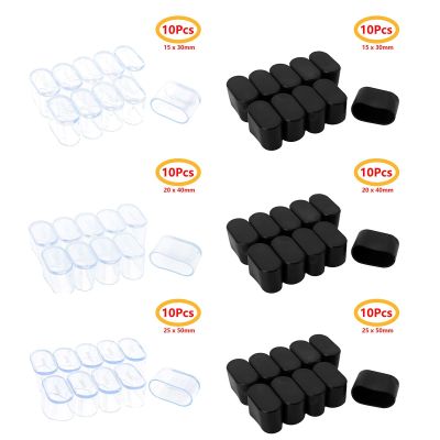 10Pcs Table Chair Leg End Caps Oval Shape Rubber Furniture Feet Covers Tips Covers Floor Protectors for Home Office Garden Patio Furniture Protectors