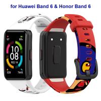 พิมพ์ใหม่ซิลิโคนสายรัดสำหรับ Huawei Band 6/Honor Band 6สมาร์ทสายนาฬิกาข้อมือสำหรับ Apple Watch สำหรับ Huawei Band 6สาย