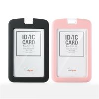 Silicone Access Control Work Card Badgetransparent Employee Badge Bus Card Holder Id Holder With Lanyard