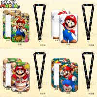 hot！【DT】◊  Super Mario Student Hanging Neck Anime Peripherals Card Holder Lanyard ID Cover Children