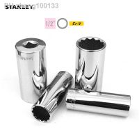 ✐◊ Stanley 1-Piece 12-point long socket wrench 1/2 drive head car sockets vehicle tools 10mm 11mm 12mm to 32mm sleev 12 pans socket