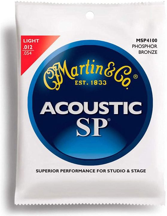 สายกีต้าร์มาติน เบอร์ 12-54 Light Gauges  Martin SP Studio Performance 92/8 Phosphor Bronze Acoustic Guitar Strings Set MSP4100