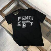 2023 NEWThe ใหม่ Fend สำหรับ Tidal Little Monster Silky Cotton Crewneck พิมพ์ T เสื้อสำหรับชายและหญิงคู่แนวโน้มป้ายแท็ก