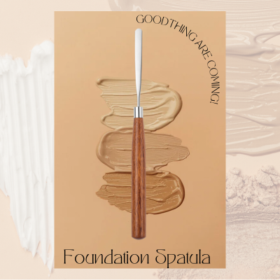 [3029] (พร้อมส่ง) foundation spatula ไม้พายลงรองพื้นขนาดเล็ก ด้ามไม้ นวัตกรรมใหม่ของการลงรองพื้น แบบช่างแต่งหน้าเกาหลี