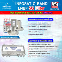 infosat LNB C-Band 5G 2จุด รุ่น CG-2 + Infosat multi Switch infosat รุ่น MS36 (เข้า3 ออก6) รับชมได้อิสระ