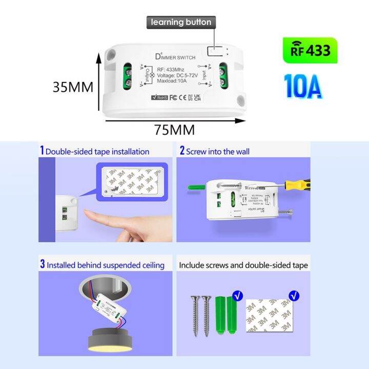 433-mhz-rf-wireless-dimmer-light-switch-remote-control-dc-5v-12v-24v-72v-dimmer-mini-relay-receiver-for-dc-motor-led-light-lamp