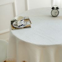 [Two Queens]White Japanese ins French tablecloth coffee table close white high-quality modern light luxury coffee table bedside table desk square table round table tablecloth