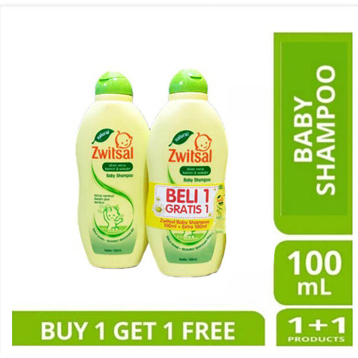 Zwitsal Baby Shampoo Natural Aloe Vera Kemiri Seledri 100ml+100ml Buy 1