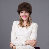 New Real Natural Mink Fur Hat Women Winter Ear Protection Warm Fashion Cap BZ-09