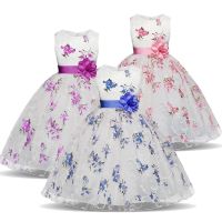 Girl Flower Sleeveless Princess Dress Princess Kids Fashion Birthday Party Wear