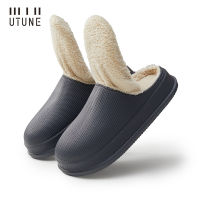 UTUNE EVA Slippers Men Winter Waterproof Outside Shoes Warm Women Indoor Shoes Thick Sole Anti-slip Shoes Platform Home Shoes