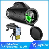 ZZOOI 80X100 Monocular Telescope with Smartphone Stand Tripod HD Bifocal Scope Portable Waterproof Anti-Fog  BAK4 Prism For Camping