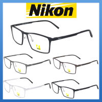 Nikon แว่นตา รุ่น 6341 กรอบเต็ม Rectangle ทรงสี่เหลี่ยมผืนผ้า ขาสปริง วัสดุ สแตนเลส สตีล (สำหรับตัดเลนส์) กรอบแว่นตา สวมใส่สบาย น้ำหนักเบา ไม่ตกเทรนด์ Full frame Eyeglass Spring leg Stainless Steel material Eyewear Top Glasses made in Japan