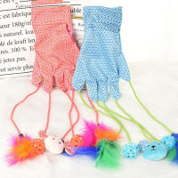hang qiao shop New Cat Toy Cat Gloves Toy Funny Cat Bell Ball Feather Gloves Cat Supplies In Stock