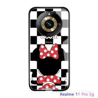 เคส Realme 11 Pro 5G Realme 11 Pro + 5G กระจกเทมเปอร์การ์ตูนมิกกี้มินนี่ดีไซน์หรูเคสฝาหลังเคสมันวาวกันกระแทก