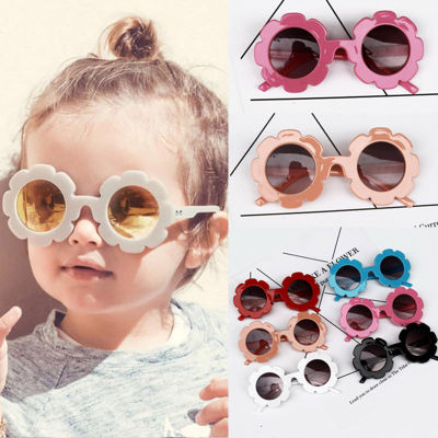 ดอกไม้เด็กเด็กสาวแว่นกันแดดกลางแจ้งเด็กแว่นตาเด็กแว่นตาอุปกรณ์ชายหาดอุปกรณ์ถ่ายภาพ 0-4y
