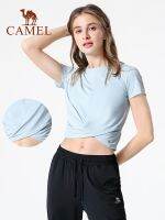 Camel ผู้หญิงเสื้อยืดกีฬาวิ่งแขนสั้นโยคะเสื้อสำหรับหญิง