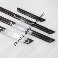 รถจัดแต่งทรงผมสำหรับ Mazda CX-60 CX60 CX 60 2022 2023อุปกรณ์เสริมสแตนเลสประตู Sill Scuff แผ่นสติกเกอร์ป้องกัน