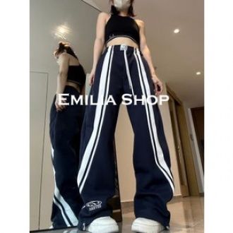 [ส่งของ]EMILIA SHOP กางเกงขายาว กางเกงเอวสูง ผู้หญิงสไตล์เกาหลี เสื้อผ้าแฟชั่นผู้หญิง 2023 ใหม่ A23L0GN 0515