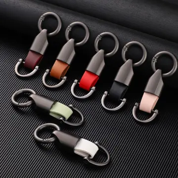 Luxury Genuine Leather Keychain Pure Color Car Key Chain Genuine
