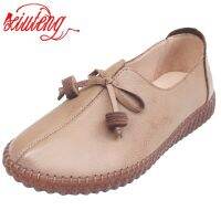 LllffG Xiuteng รองเท้าโลฟเฟอร์ติดโบว์พู่สำหรับผู้หญิงรองเท้าผ้าใบรองเท้าแตะสตรีหนังวัวอ่อนสำหรับผู้หญิงรองเท้าสตรีส้นแบนสำหรับตัดเย็บใหม่2020