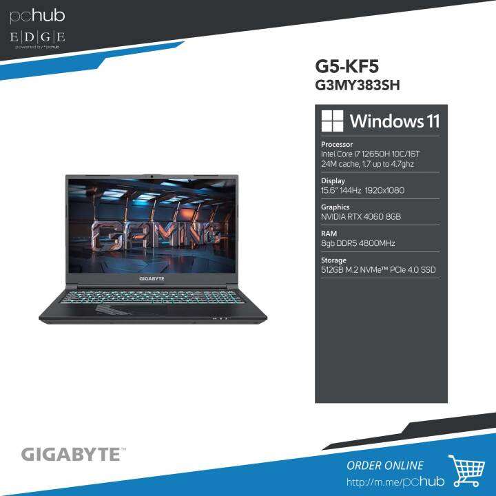 Gigabyte G5-KF5 G3MY383SH i7 12650H, rtx 4060 8gb, 8gb d5, 512gb