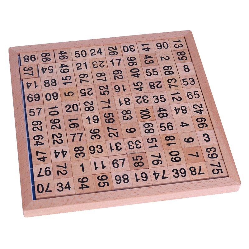 Wooden Montessori Hundred Board Math 1 To 100 Consecutive Numbers Counting Toy