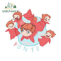 EARLFAMILY 13Cm × 11.0Cm Ponyo On The Cliff Car สติกเกอร์หมวกนิรภัย Graffiti PVC Decal กระจกหน้ารถแล็ปท็อปรถมอเตอร์ไซค์ป้องกันประตู