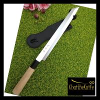 มีดเชฟ ญี่ปุ่น Yanagiba (sushi &amp; sashimi knife)  ใบมีดยาว 28 เซ็นติเมตร ใบมีดปลายตัด (Kentaga)  ด้ามจับไม้ Japanese Yanagiba Fish Knife 28 cm blade long