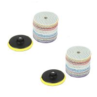 32Pcs Diamond Polishing Pads Kit 4 Inch 100 mm Wet/Dry for Granite Stone Concrete Polishing Use Grinding Discs Set