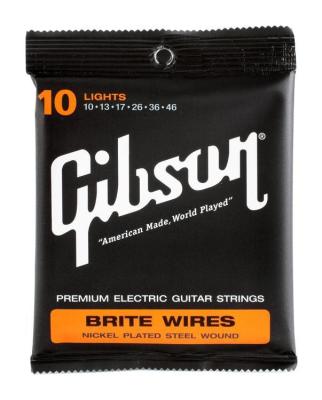 สายกีต้าร์ไฟฟ้า Gibson Brite Wires Electric Guitar Strings, Light 10-46 ลอตเคลือบ
