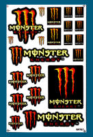 สติกเกอร์ ติดรถ Monster สีส้ม สติกเกอร์แต่งรถ สำหรับรถมอเตอร์ไซค์ ติดรถยนต์ หมวกกันน็อค โลโก้ Stickers ยอดฮิต R767 จำนวน 1 แผ่น